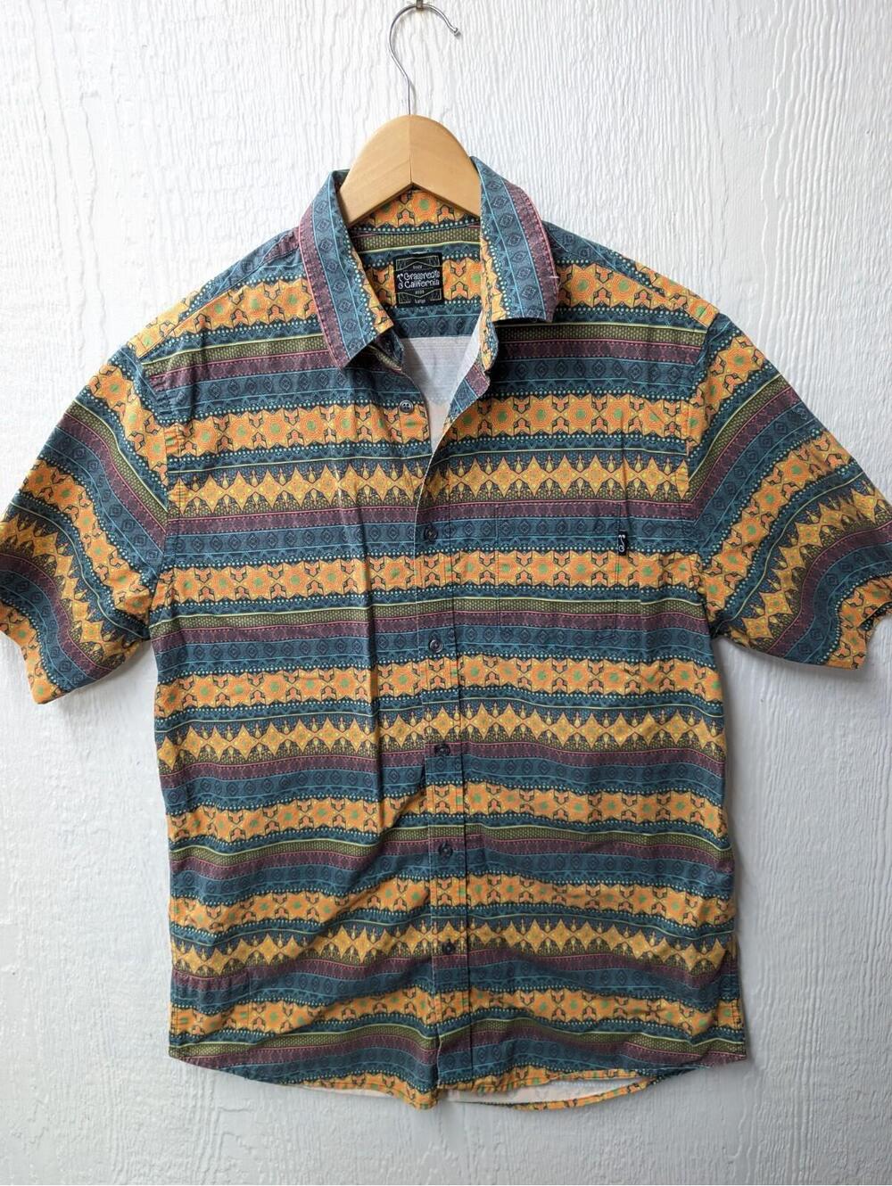 Grassroots California Short Sleeve Button-Up Shirt Men's Large